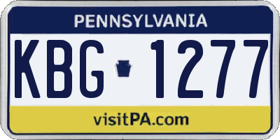 PA license plate KBG1277