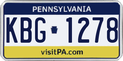 PA license plate KBG1278
