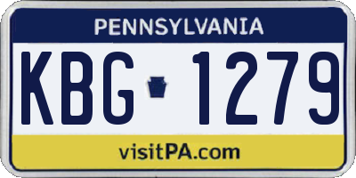 PA license plate KBG1279