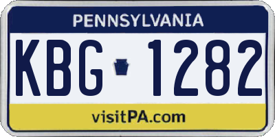 PA license plate KBG1282