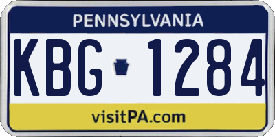 PA license plate KBG1284