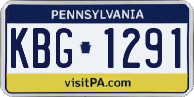 PA license plate KBG1291
