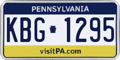 PA license plate KBG1295
