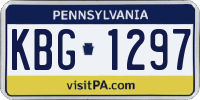 PA license plate KBG1297