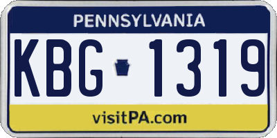 PA license plate KBG1319