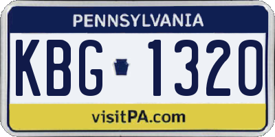 PA license plate KBG1320