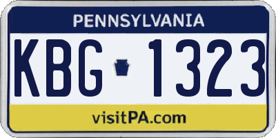 PA license plate KBG1323
