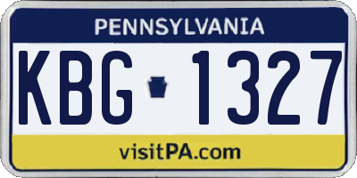 PA license plate KBG1327