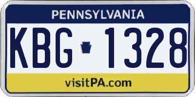 PA license plate KBG1328