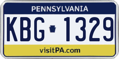 PA license plate KBG1329