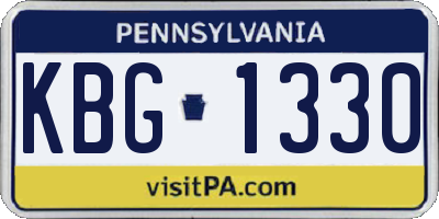 PA license plate KBG1330