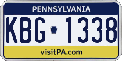 PA license plate KBG1338