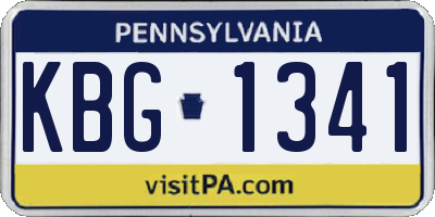 PA license plate KBG1341