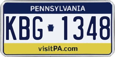 PA license plate KBG1348