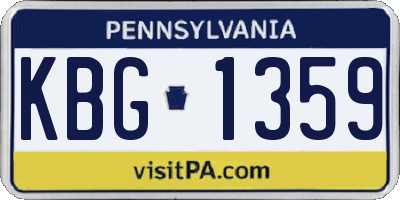 PA license plate KBG1359