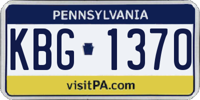 PA license plate KBG1370