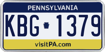 PA license plate KBG1379