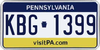 PA license plate KBG1399