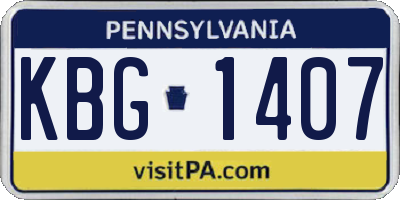 PA license plate KBG1407