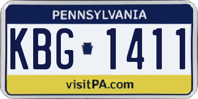 PA license plate KBG1411
