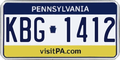 PA license plate KBG1412