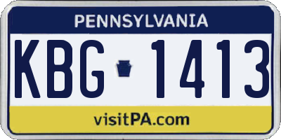 PA license plate KBG1413