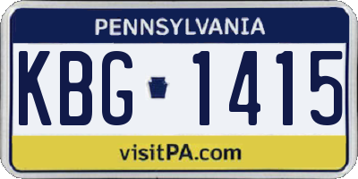 PA license plate KBG1415