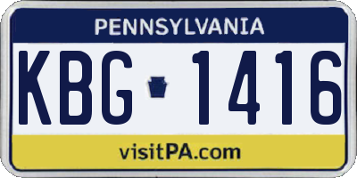 PA license plate KBG1416