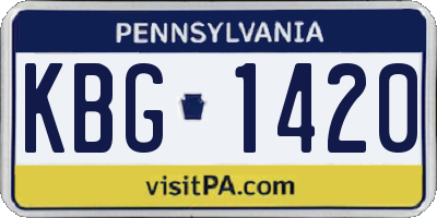 PA license plate KBG1420