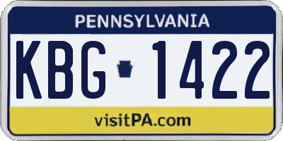 PA license plate KBG1422