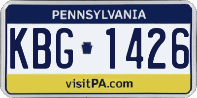 PA license plate KBG1426