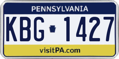 PA license plate KBG1427