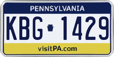 PA license plate KBG1429