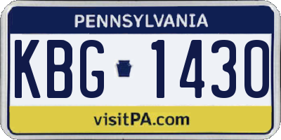PA license plate KBG1430