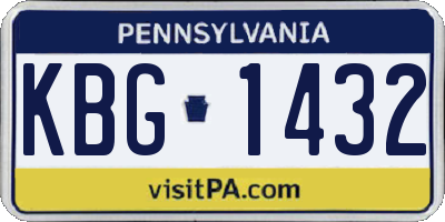 PA license plate KBG1432