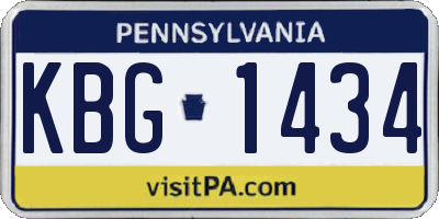 PA license plate KBG1434