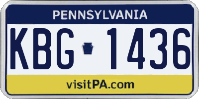 PA license plate KBG1436