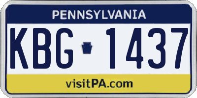 PA license plate KBG1437