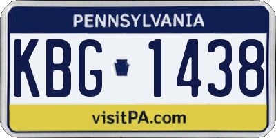 PA license plate KBG1438