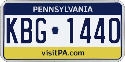 PA license plate KBG1440