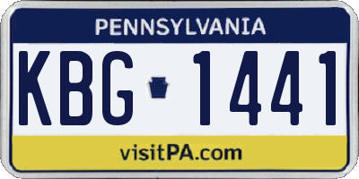 PA license plate KBG1441