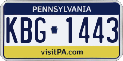 PA license plate KBG1443