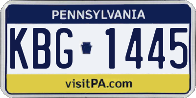 PA license plate KBG1445