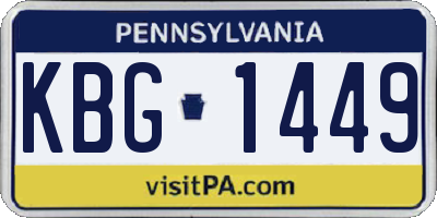 PA license plate KBG1449