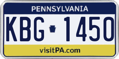 PA license plate KBG1450