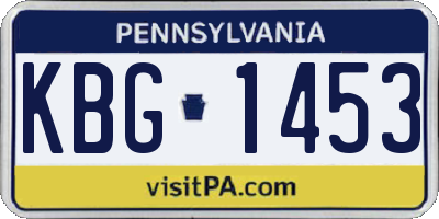 PA license plate KBG1453