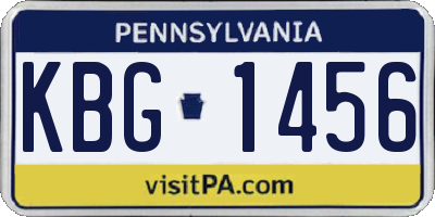 PA license plate KBG1456