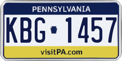 PA license plate KBG1457
