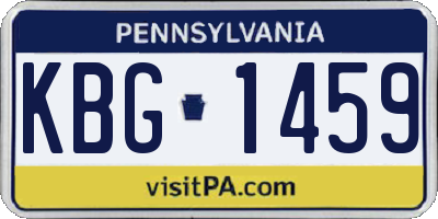 PA license plate KBG1459