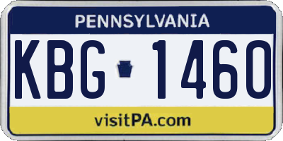 PA license plate KBG1460